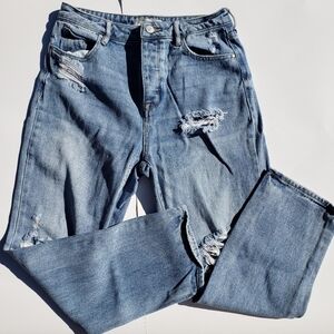 Pacsun Blue Distressed Mom Jean Light wash size 27